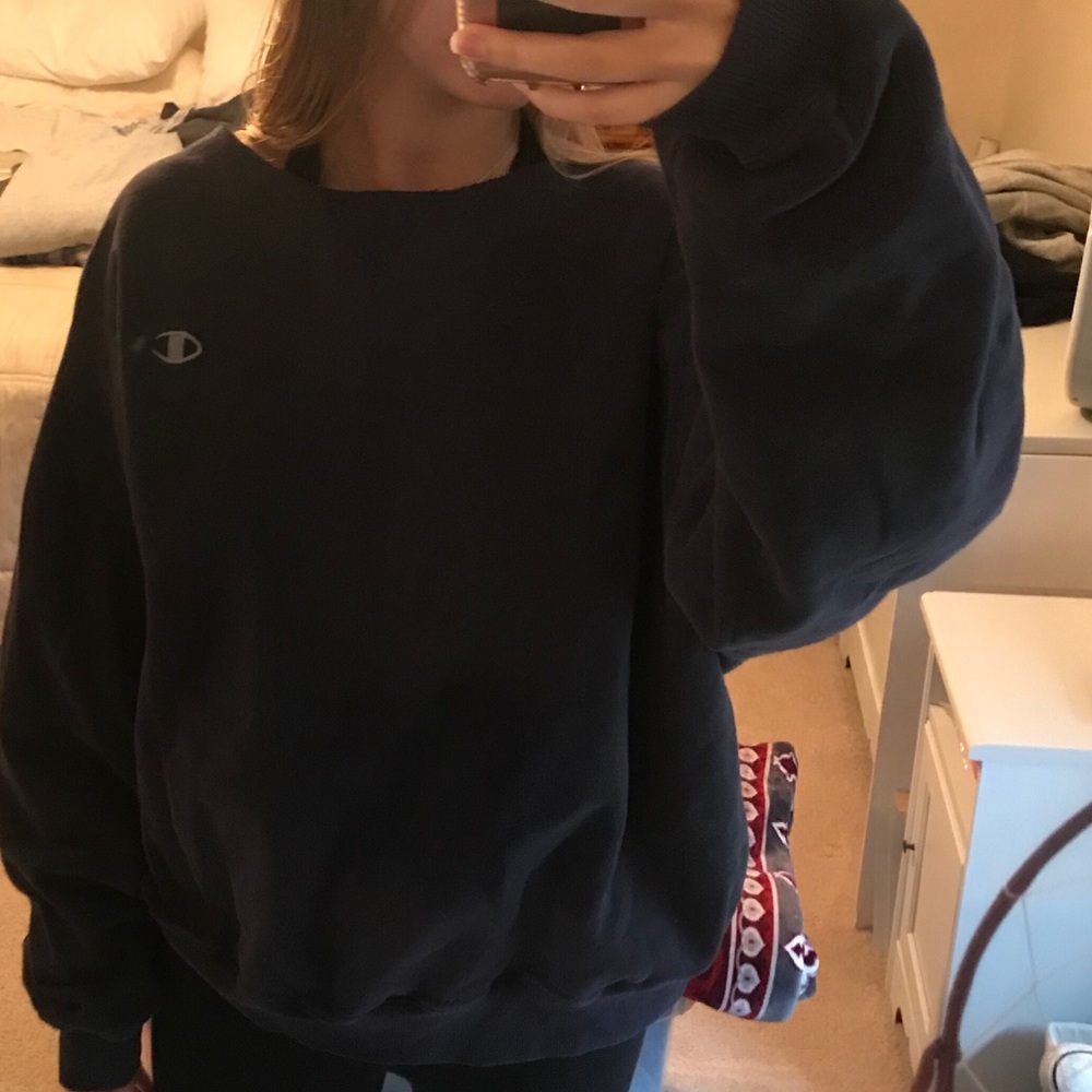 Authentic Dark Blue Champion Long-Sleeve